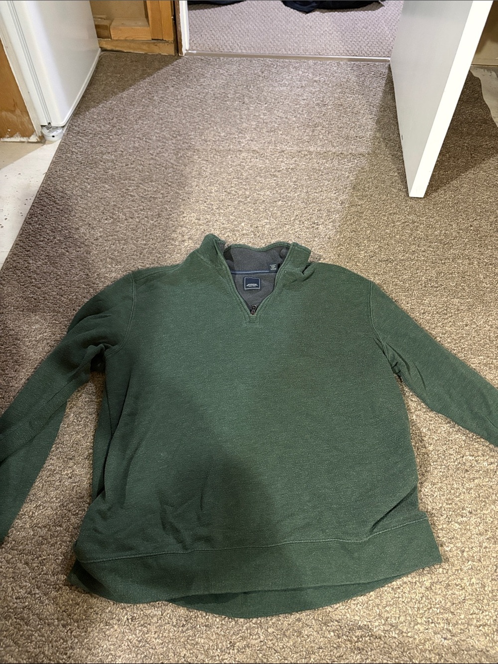 Men's Green Quarter-Zip Sweater - Unbranded